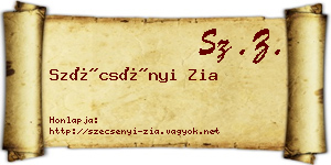 Szécsényi Zia névjegykártya